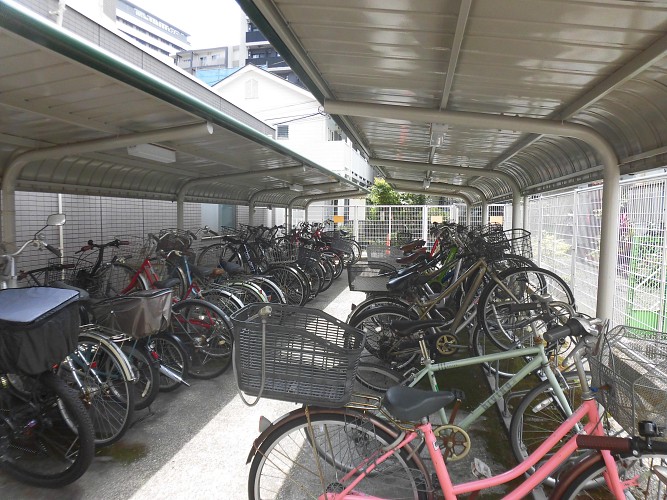 整頓された自転車置き場 整頓された自転車置き場