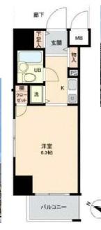 南西角部屋、2面採光、1Kタイプ 南西角部屋、2面採光、1Kタイプ