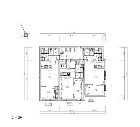 2〜3F平面図 2〜3F平面図